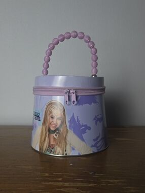 Hannah Montana Kids Purple Beaded Handle Cosmetic Case